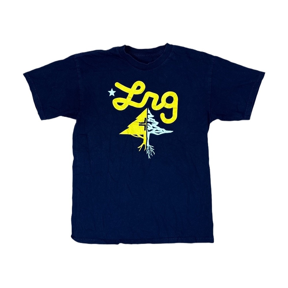 LRG Graphic Tee Mens Medium Black Excellent Short Sleeve Tree Logo Streetwear